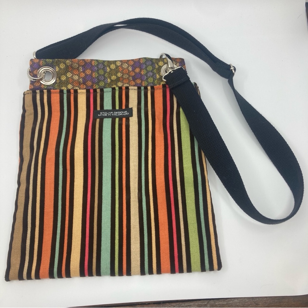 NWOT St. Clair funky  multi fabric purse shoulder bag made in Colorado